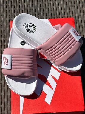 Nike Pink Offcourt Adjustable Recovery Plush Casual Sandal Slides Womens 6 | 10